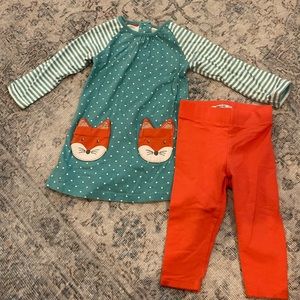 Baby Boden 6-12 mos fox 2-pc playset